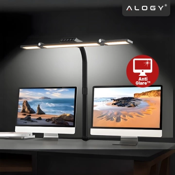 Alogy DeskPro™ LED-Schreibtischlampe mit faltbarem Design, einstellbarer Helligkeit und Vollspektrumlicht, inklusive Tischhalterung und Augenschutz