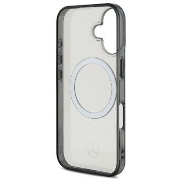 Etui Mercedes do iPhone 16 6.1" MagSafe Transparent Hardcase Printed Logo 