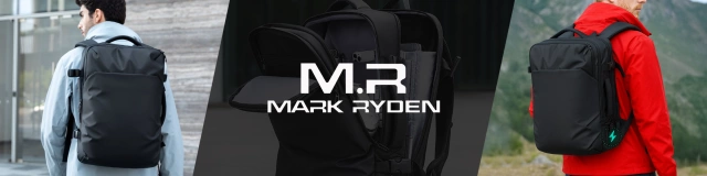 Plecak Podróżny z Przegrodą na Laptopa 17.3" Mark Ryden, Uniwersalny i Wszechstronny, Wodoodporny Bagaż Podręczny do Samolotu z Portem USB, 28L (49×33×12 cm) – Czarny