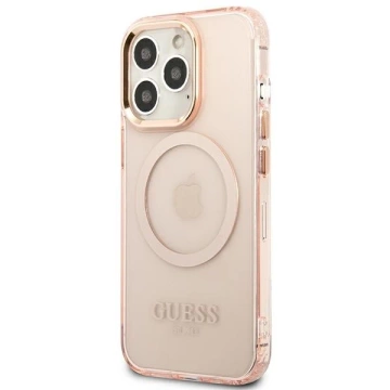 Etui Guess GUHMP13XHTCMP für iPhone 13 Pro Max 6,7" Hartschale Gold Outline Translucent MagSafe