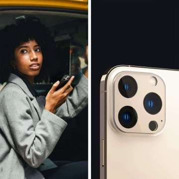 2x Kamera Glas Objektivdeckel Spigen Optik.TR Kameraschutz für iPhone 13 Pro / 13 Pro Max Gold