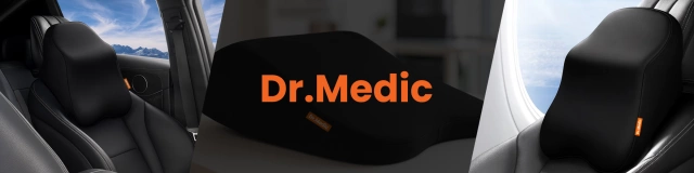 Poduszka do Samochodu pod Głowę Kark Szyję DR.MEDIC ErgoNeck™ Ergonomiczna poduszka na fotel zagłówek dla kierowcy pasażera