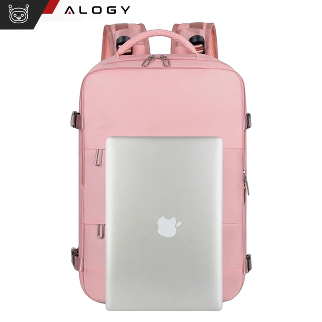 Plecak podróżny do samolotu Bagaż do SAMOLOTU 45x30x20 Wizzair Rayanair pracy szkoły Alogy Różowy