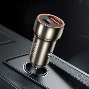HOCO USB A Typ C PD QC3.0 Autoladegerät 3A 20W Z46A grau