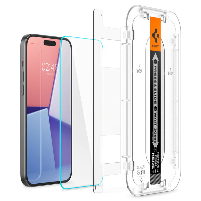 2x Szkło hartowane do iPhone 15 / 16 Spigen Glas.TR "EZ FIT" Clear
