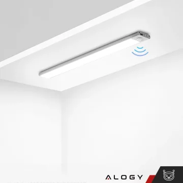 2x Lampka szafkowa z czujnikiem ruchu Listwa Alogy Motion Sensor LED Light 20cm do garderoby szafy kuchni Srebrna