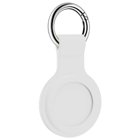 Silikonhülle Alogy Schlüsselanhänger mit Karabiner für Apple AirTag White