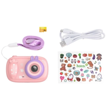Digitalkamera für Kinder HOCO DV205 Selfie 1MP 2" HD Rosa