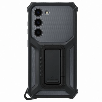 Samsung Rugged Gadget Case für Samsung Galaxy S23 gepanzerte Hülle Ringhalter Ständer grau