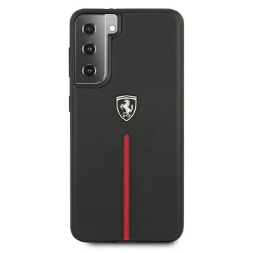 Etui na telefon Ferrari Hardcase do Samsung Galaxy S21 czarny/black hardcase Off Track Leather Nylon Stripe