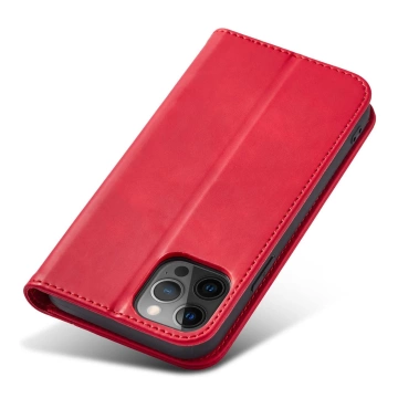 Magnet Fancy Case Hülle für iPhone 12 Pro Tasche Kartenetui Kartenständer Rot