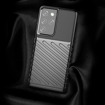 Protective Thunder Case für Samsung Galaxy S23 Ultra Silikon-Rüstungshülle Schwarz