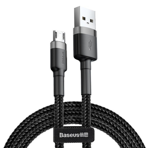 2 m Baseus Cafule USB-zu-Micro-USB-1,5-A-Kabel (Grau-Schwarz)