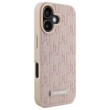 Karl Lagerfeld Hülle für iPhone 16 6,1" Pink Magsafe Hardcase Hot Stamp