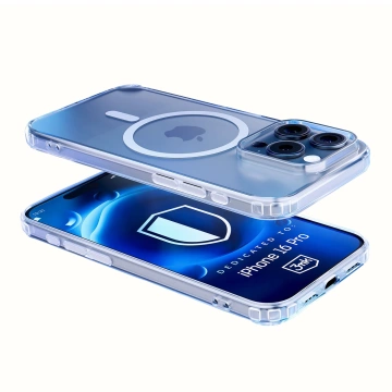 Hülle für Apple iPhone 16 Pro Max für MagSafe 3mk MagCase verstärktes Gehäuse gepanzerte transparente Rückseite
