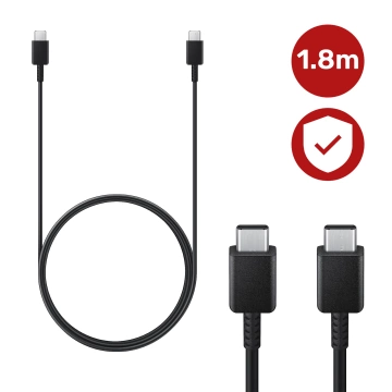 USB-C-Kabel 5A 1,8 m Original Samsung EP-DX510, Schnelllade-, Ladegerät- und Datenübertragungskabel, Schwarz