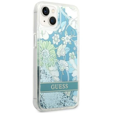Etui Guess GUHCP14MLFLSN do Apple iPhone 14 Plus 6,7" zielony/green hardcase Flower Liquid Glitter