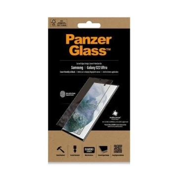 PanzerGlass E2E Microfracture Glas für Samsung S22 Ultra G908 Case Friendly AntiBacterial schwarz/schwarz 7295