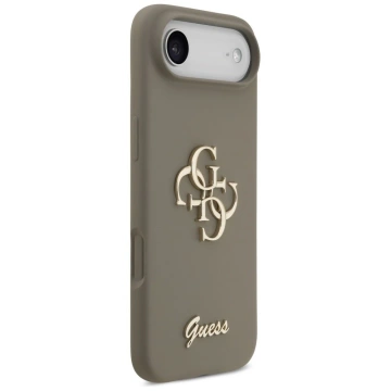 Etui Guess do iPhone 17 Air Silicone Big 4G Script Brown