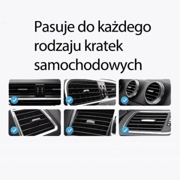 Uchwyt Indukcyjny 15W USAMS US-CD222 do Kratki Wentylacyjnej Czarny