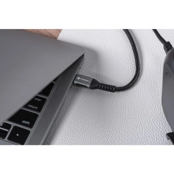 USB-C-auf-Lightning-Kabel 27 W 3 m Nylon PD Forcell Aluminium Schwarz