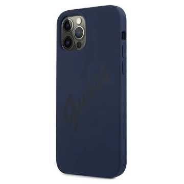 Guess GUHCP12MLSVSBL iPhone 12/12 Pro 6,1" niebieski/blue Hardcase Script Vintage