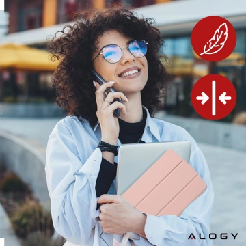 Hülle für Apple iPad 10.2 9 Gen 8/7 2021/2020/2019 Smart Pencil Case Alogy TPU Tablet Cover Rosa Glas