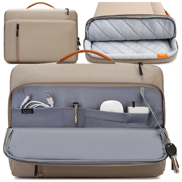 Torba wodoodporna Bange na laptopa do 15.6" – pojemna i wygodna, odporna i oddychająca, miejska i podróżna do pracy i samolotu, unisex – Beżowa