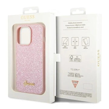 Etui Guess GUHCP14XHGGSHP für Apple iPhone 14 Pro Max 6,7" różowy/pink Hard Case Glitter Script