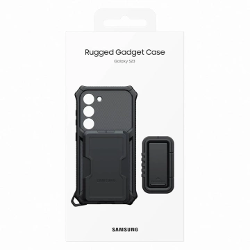 Samsung Rugged Gadget Case für Samsung Galaxy S23 gepanzerte Hülle Ringhalter Ständer grau