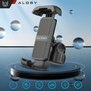 Fahrrad-Telefonhalter 4,7–6,8 Zoll für Telefon, Fahrradlenker für Fahrrad, Motorrad, verstellbar, Alogy Sport, Schwarz