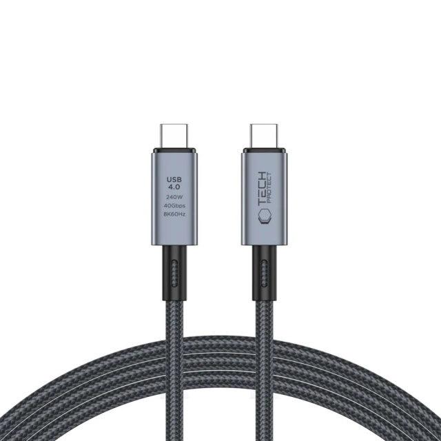 Kabel UltraBoost Max USB 4.0 8k 40Gbps Type-C Cable PD240W 200cm Szary