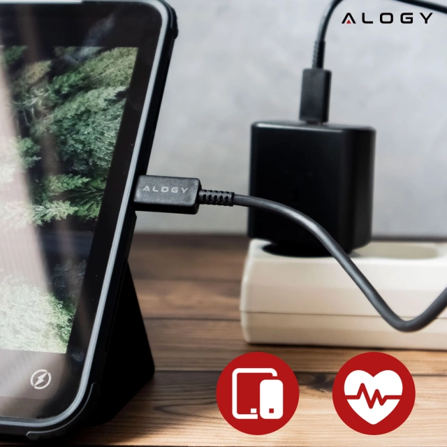 Ładowarka sieciowa USB-C typ C PD Premium szybka 45W 3A + Kabel Type-C 1M Alogy czarna