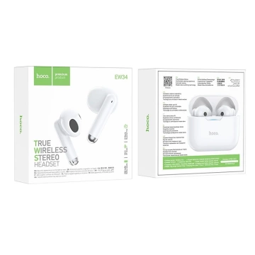 HOCO TWS EW34 Kabellose Bluetooth-Kopfhörer, Ladeetui, Weiß