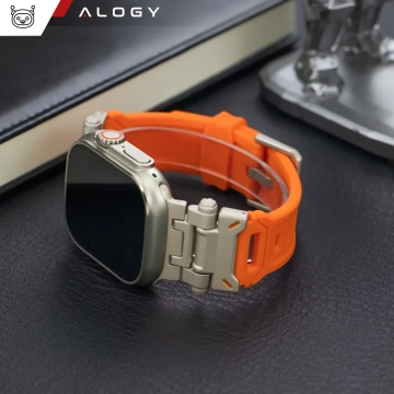 Armband Alogy Luxury Metal TPU Band für Apple Watch 42/44/45/49mm Orange