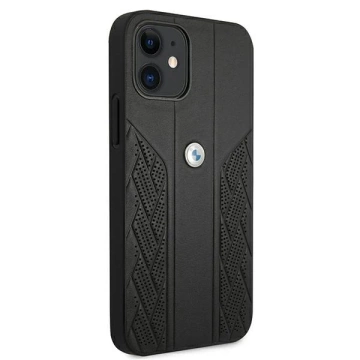 Etui BMW BMHCP12SRSPPK do iPhone 12 mini 5,4" hardcase Leather Curve Perforate czarny/black 