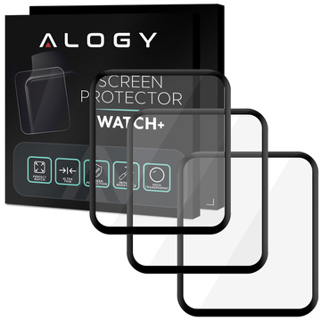3x flexibles Glas 3D Alogy Displayschutzfolie Pro für Xiaomi Redmi Watch 2 Lite Schwarz