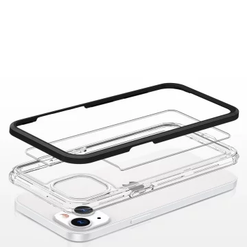 Clear 3in1 etui do iPhone 13 żelowy pokrowiec z ramką czarny