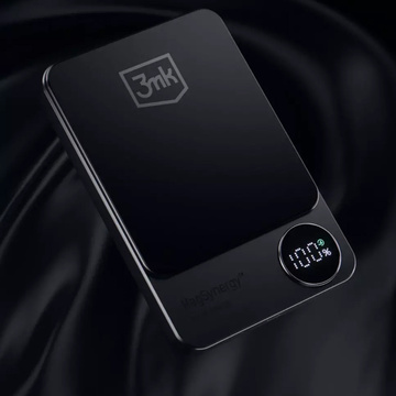 Powerbank 3mk MagSafe 10000 mAh QI USB-C Lightning LED MagSynergy bezprzewodowy indukcyjny Czarny