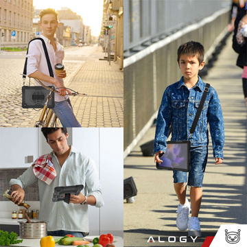 Hülle für Samsung Galaxy Tab A9 Plus 2023 11" X210/X215/X216 Panzerhülle mit Riemen Alogy Case schwarz