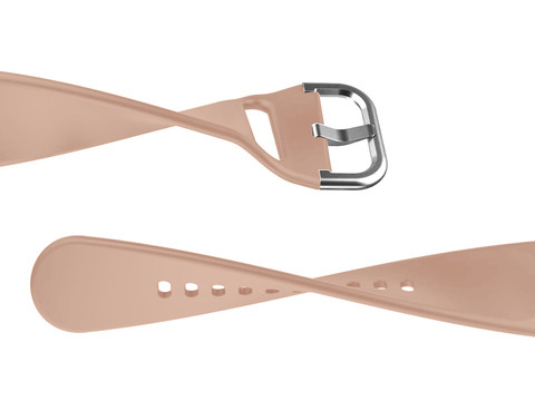 Rubber Universal Sportarmband Alogy Softband für Smartwatch 20mm Beige