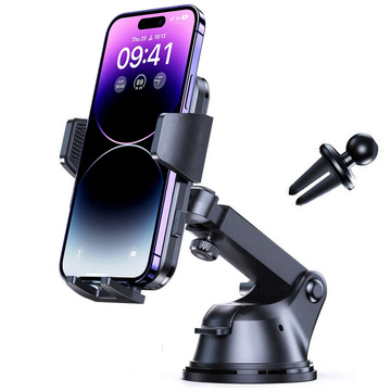 Autotelefonhalter 2in1 Alogie an der Windschutzscheibe zum Armaturenbrettgitter Schwarz