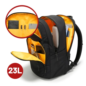 Bange 23L wasserdichter Rucksack für 16,4"-Laptops – Geräumig und komfortabel, robust und atmungsaktiv, ideal für Stadt und Reisen, Arbeit und Flugreisen, Unisex – Schwarz