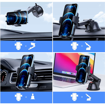 Autotelefonhalter 2in1 Alogie an der Windschutzscheibe zum Armaturenbrettgitter Schwarz