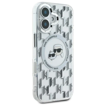 Karl Lagerfeld Hülle für iPhone 16 6,1" Transparent MagSafe IML Monogramm Karl