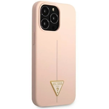 Guess GUHCP13XSLTGP Hülle für Apple iPhone 13 Pro Max 6.7" pink/pink Hardcase Silikon Dreieck