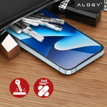 Folia hydrożelowa do Apple iPhone 16 Pro – elastyczna ochrona ekranu, samoregeneracja, pełne dopasowanie i wysoka przejrzystość – Alogy Hydrogel Film™
