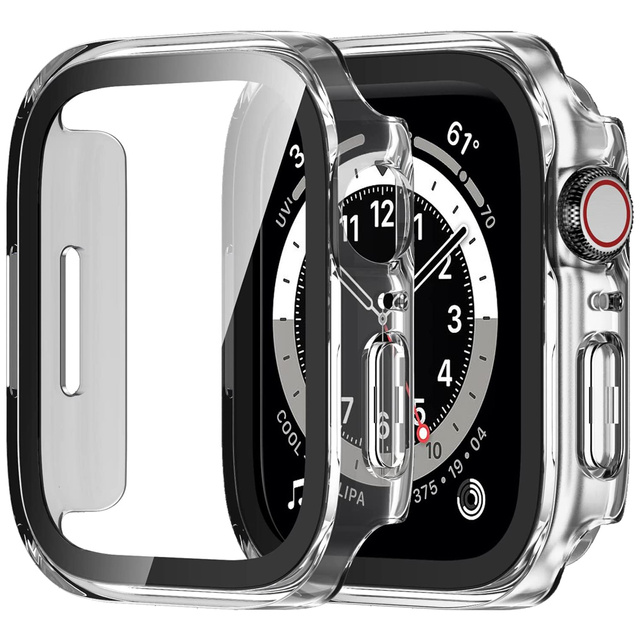 Obudowa ochronna z szkłem Alogy Protector Case 2w1 nakładka etui do Apple Watch 7/8 41mm Przezroczysta
