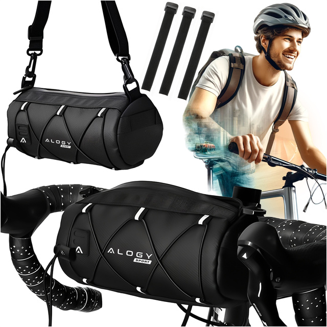 Fahrradtasche Fahrradtasche 2,5 l Fahrradhalter Lenkerrahmentasche Beutelhülle 23,6 x 10,5 x 10 cm (S) Alogy Sport schwarz
