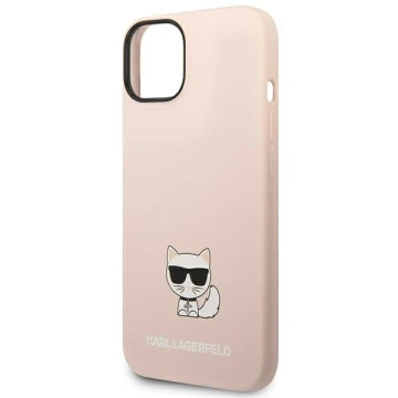Handyschutzhülle Karl Lagerfeld KLHCP14SSLCTPI für Apple iPhone 14 6.1" Hardcase Hellrosa/Hellrosa Choupette Body aus Silikon